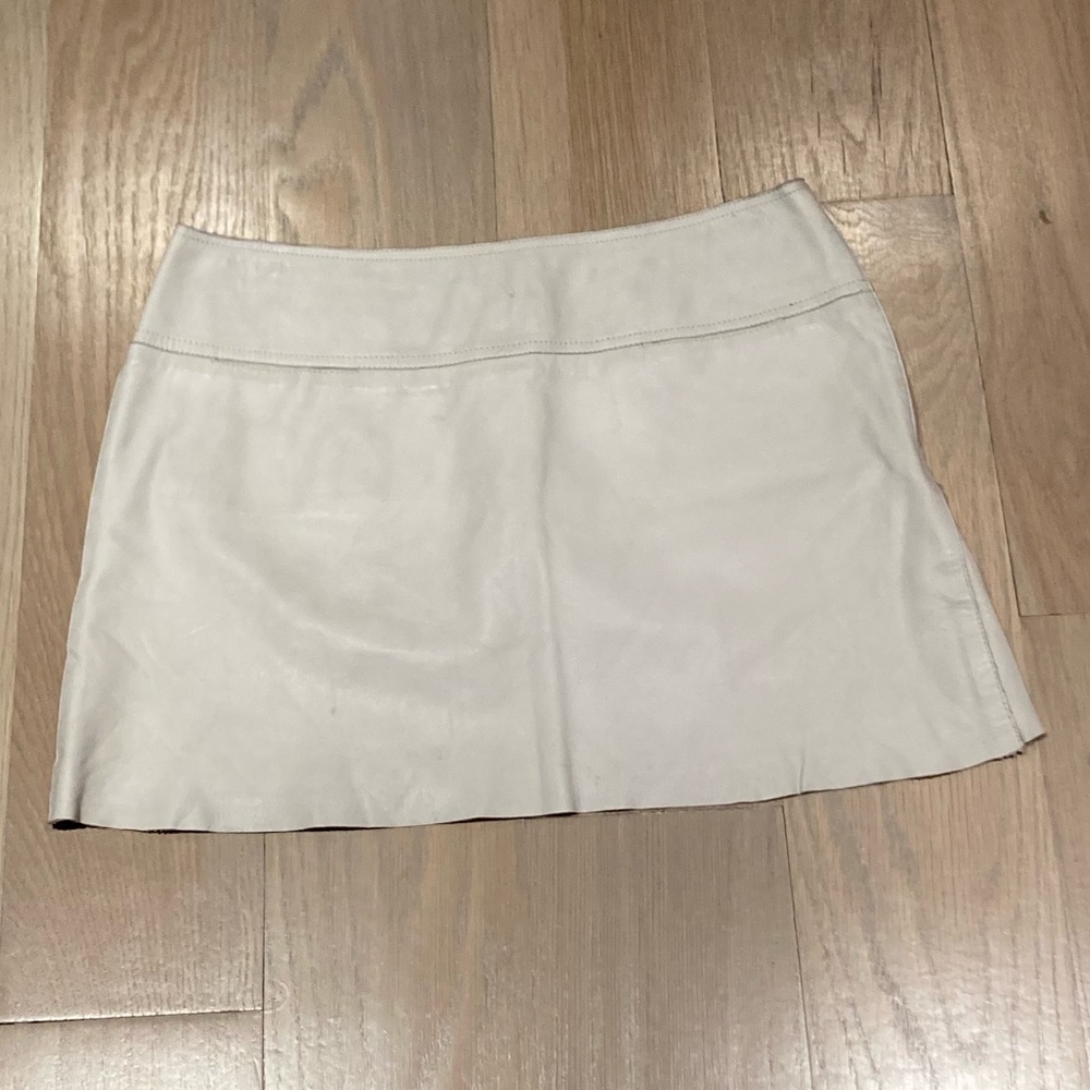 White Leather Skirt by Burberry